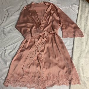 Satin Dusty Rose Robe